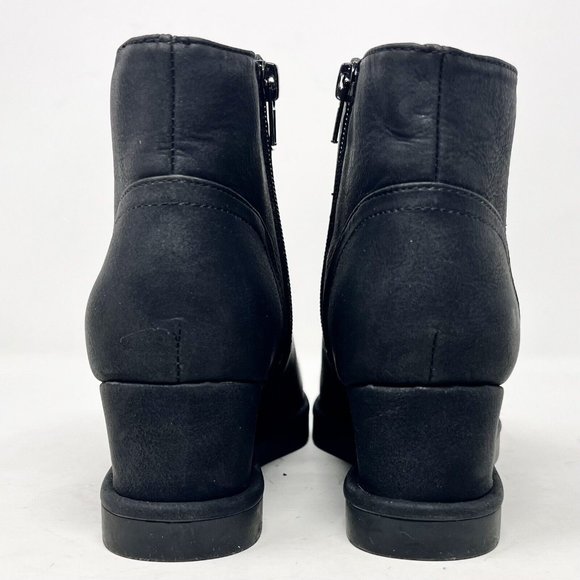 Lifestride Swift Womens‎ Black Wedge Boots Zip Closure Faux Leather Size 6.5 - Picture 6 of 10